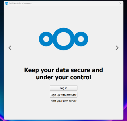 First tab in the Nextcloud-Client installation